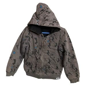Boys Ocean Current Sherpa Lined Zip Up Hoodie Jacket - Size 3T